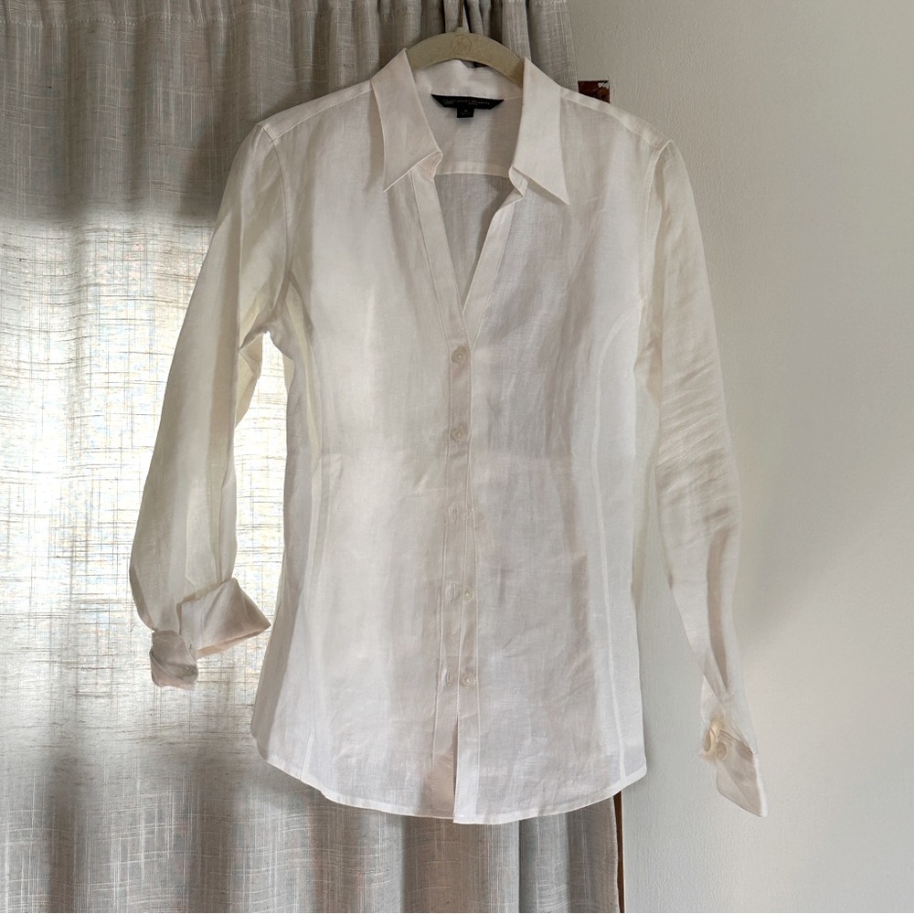 Brooks Brothers 346 Long Sleeve Linen Top